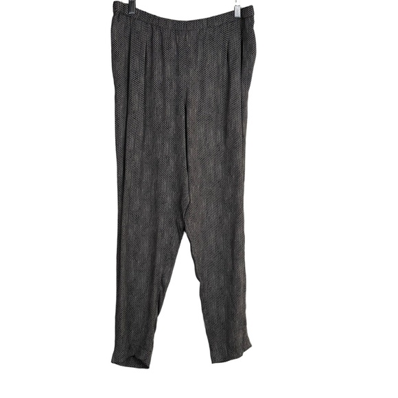 Eileen Fisher Pants - Eileen Fisher Womens Pants Large Black Tan Elastic Waist Snake Print Flowy